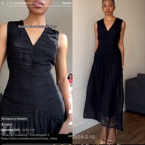 Reiss Saffy crinkle ruched detail v neck dress FINAL PRICE NO OFFERS